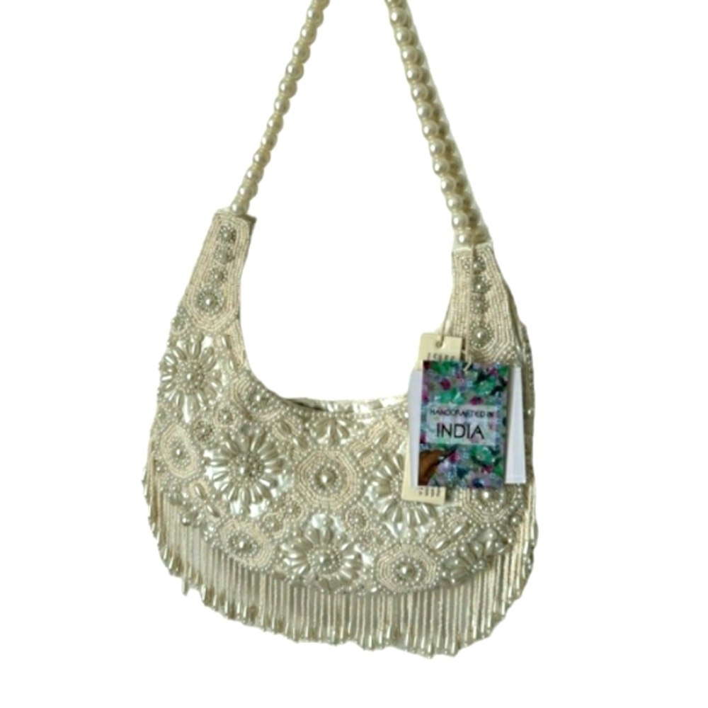 Viral pearl beaded purse